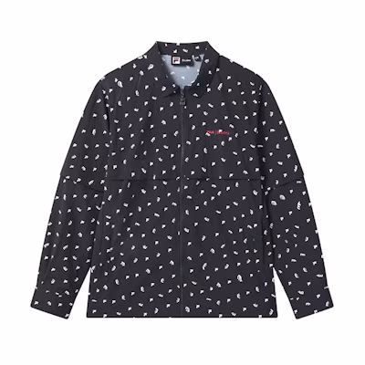 FILA Casual Long-Sleeve Printed Woven Jacket Shirt with Turn-Down Collar F11M326703F-ZA