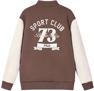 FILA 拼色休闲针织棒球夹克 酸奶棕色. F11M419501F-BN Buy FILA 拼色休闲针织棒球夹克 酸奶棕色. F11M419501F-BN