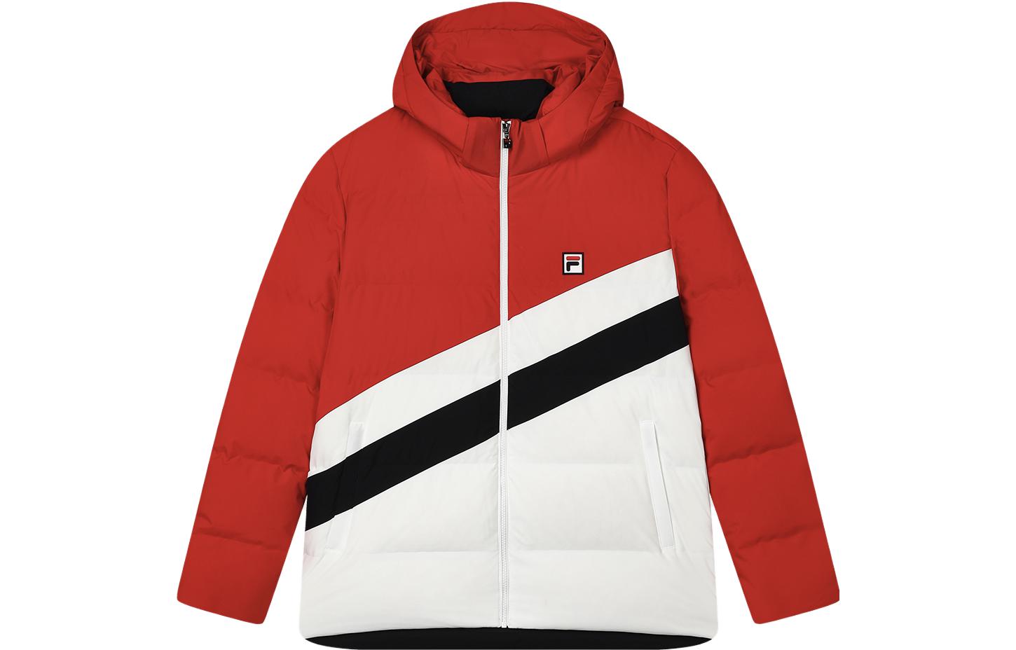 FILA  Colorblock Hooded Down Jacket - Legendary Red F11M349913F-RD 圖 2