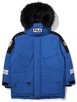 FILA Colorblock Logo Embroidered Down Jacket - Blue. FS2DJE4121X-DBU FILA Colorblock Logo Embroidered Down Jacket - Blue. FS2DJE4121X-DBU