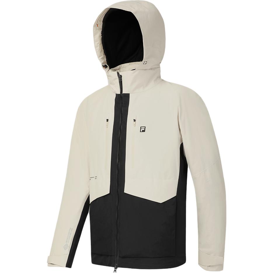 FILA  Colorblock Outdoor Loose Fit Warm Cotton Jacket in Oatmeal. A11M347907F-BG