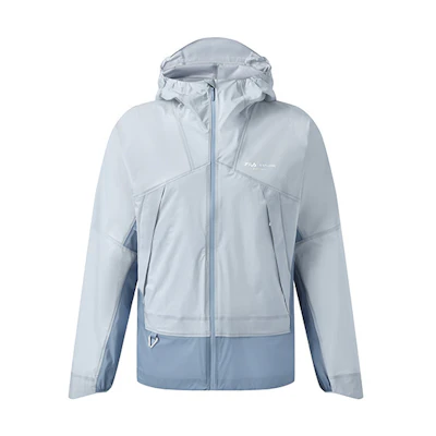 FILA Colorblock Windproof Outdoor Sports Woven Hoodie Dusty Gray Blue A11M327704F-GY