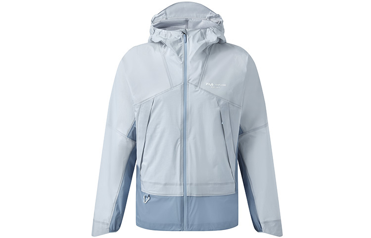 FILA  Colorblock Windproof Outdoor Sports Woven Hoodie Dusty Gray Blue A11M327704F-GY 圖 2