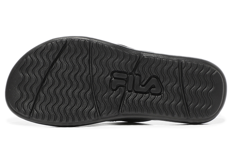 Shop Fila 斐乐 舒適輕便人字拖鞋 男女同款 黑色 韓版