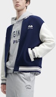 FILA コントラストカラー ニットベースボールジャケット ディープネイビー. F11M349501R-DB Details for FILA コントラストカラー ニットベースボールジャケット ディープネイビー. F11M349501R-DB