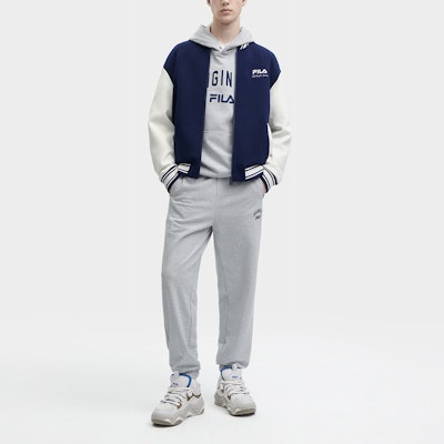 FILA Contrast Color Knit Baseball Jacket in Deep Navy. F11M349501R-DB Sizing FILA Contrast Color Knit Baseball Jacket in Deep Navy. F11M349501R-DB