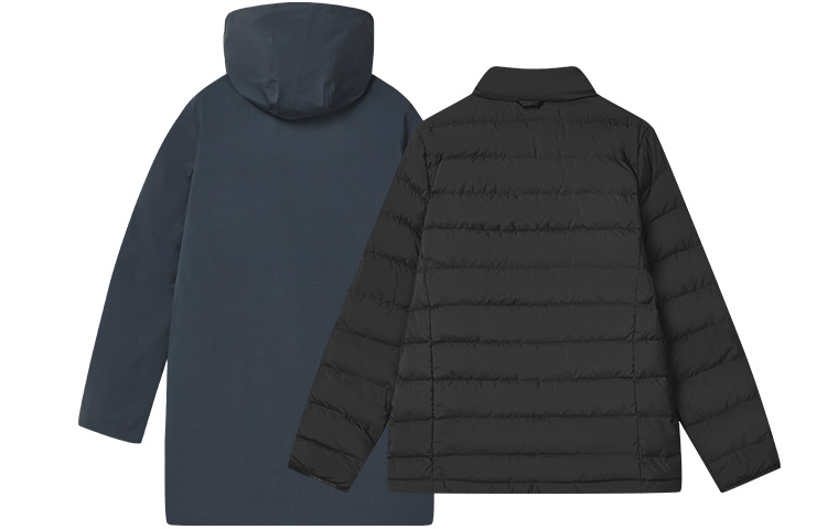 FILA  Dark Blue Hooded Printed Fashion Down Jacket Two-Piece Set. F11M247908F-NV 圖 3