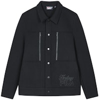 FILA 刺繍ロゴ ポロ襟 カジュアルニットジャケット F11M348502F-BK Order FILA 刺繍ロゴ ポロ襟 カジュアルニットジャケット F11M348502F-BK