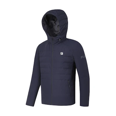 FILA Fitness Windproof Warm Hooded Jacket Lightweight Down Coat Blue A11M341909F-NV