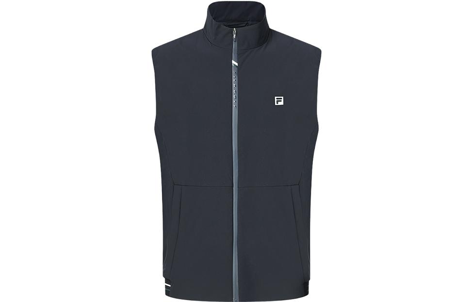 FILA  Golf Letter Print Stand Collar Vest - Legendary Blue. A11M415903F-NV