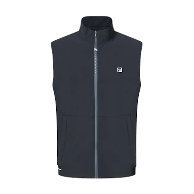 FILA Golf Letter Print Stand Collar Vest - Legendary Blue. A11M415903F-NV