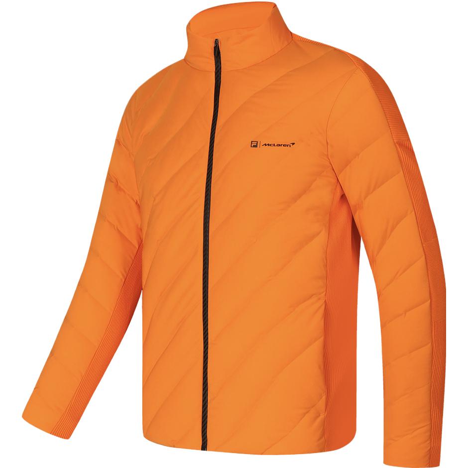FILA  Golf Puffer Jacket - Knit Splicing, Warm High Neck, Fiery Orange. A11M345904F-OR