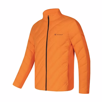 FILA Golf Puffer Jacket - Knit Splicing, Warm High Neck, Fiery Orange. A11M345904F-OR