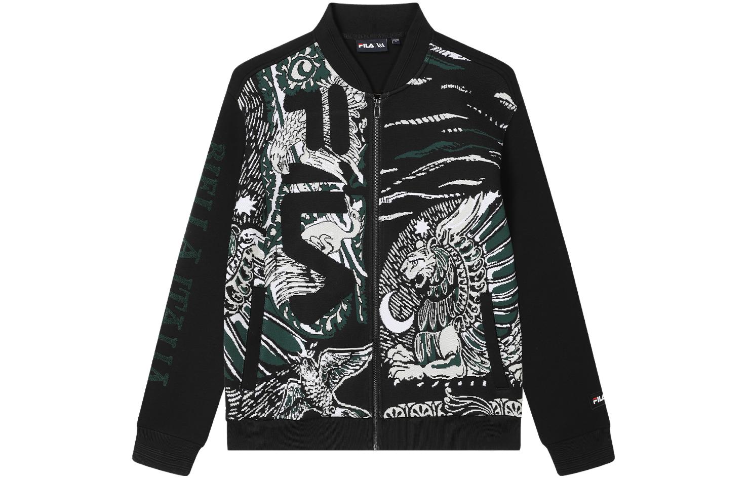 FILA  Knit Jacket with Logo and Animal Print All-Over Design. F11M418507F-ZA