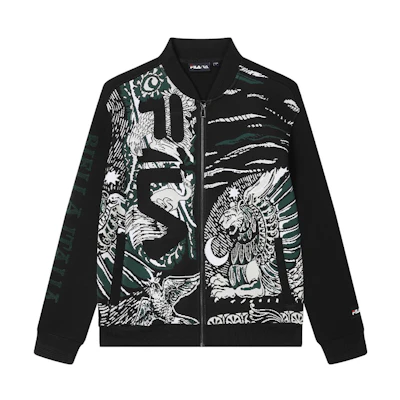 FILA Knit Jacket with Logo and Animal Print All-Over Design. F11M418507F-ZA