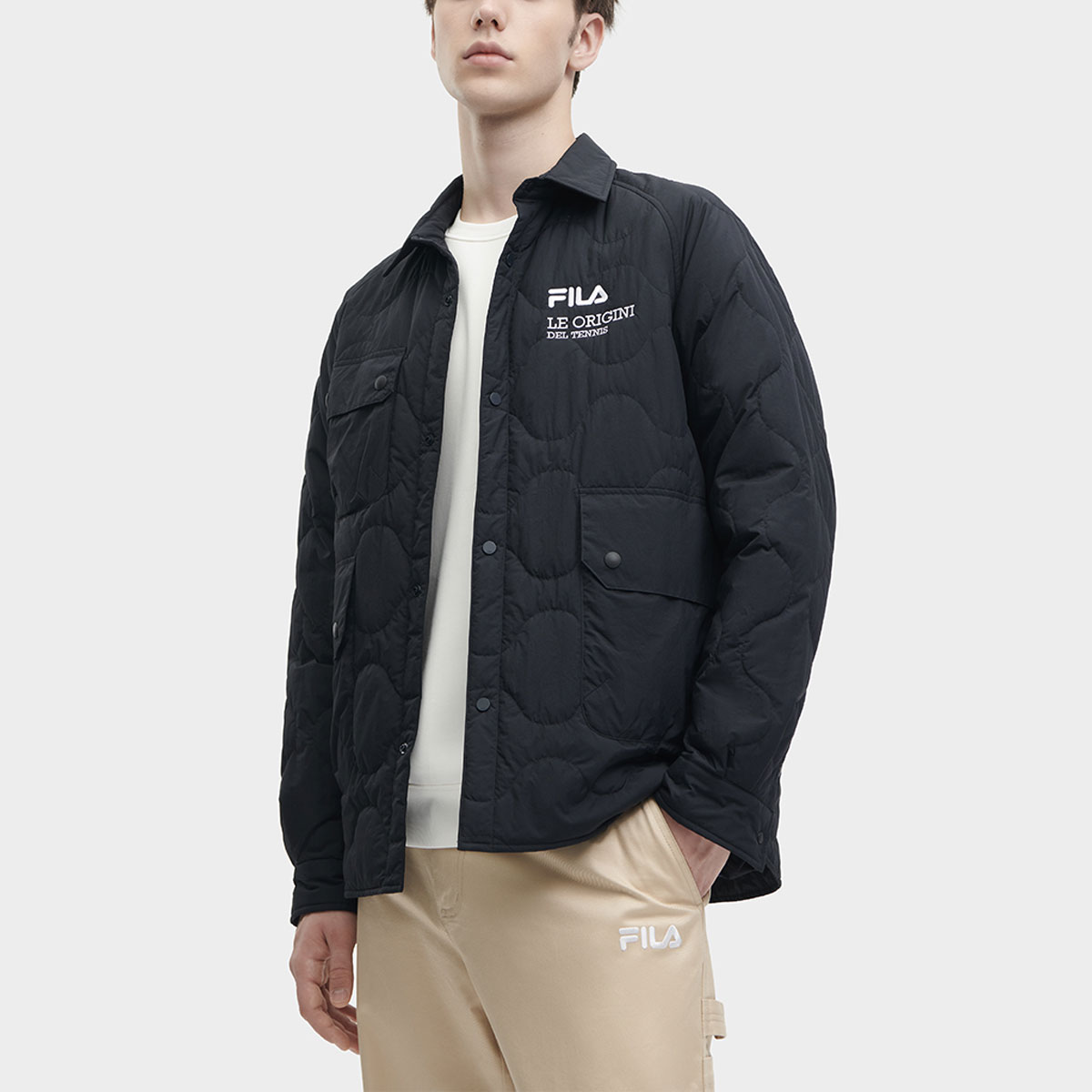 Details for FILA Jaket Polo Kerah Logo Huruf Cetak - Legendary Blue. F11M349910F-NV