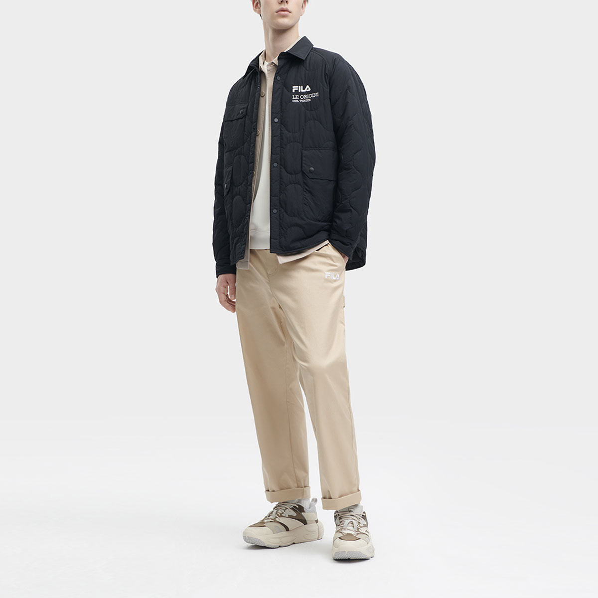 Sizing FILA Jaket Polo Kerah Logo Huruf Cetak - Legendary Blue. F11M349910F-NV