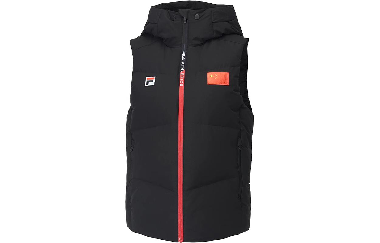 FILA  Letter Print Hooded Warm Vest. A11M046973F-BK 圖 2