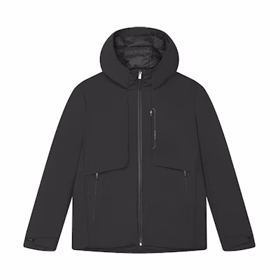 FILA Lightweight Black Hooded Down Jacket - Casual Warm Essentials F11M342911F-BK