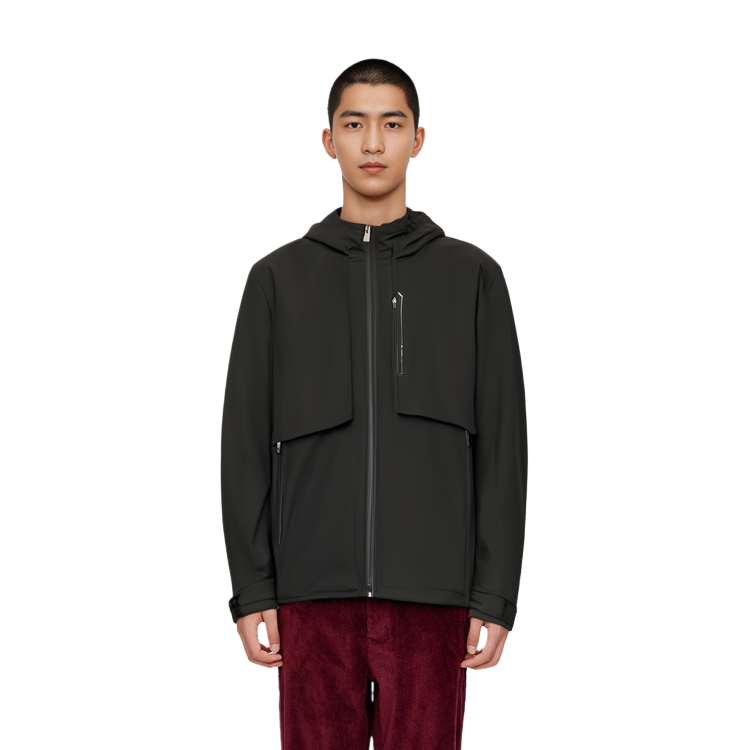 Shop FILA  Lightweight Black Hooded Down Jacket - Casual Warm Essentials F11M342911F-BK