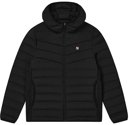 FILA Lightweight Black Hooded Down Jacket for Winter Casual Wear F11M248908F-BK Buy FILA Lightweight Black Hooded Down Jacket for Winter Casual Wear F11M248908F-BK
