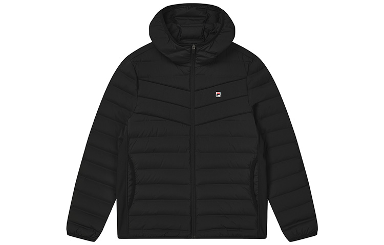 FILA  Lightweight Black Hooded Down Jacket for Winter Casual Wear F11M248908F-BK 圖 2