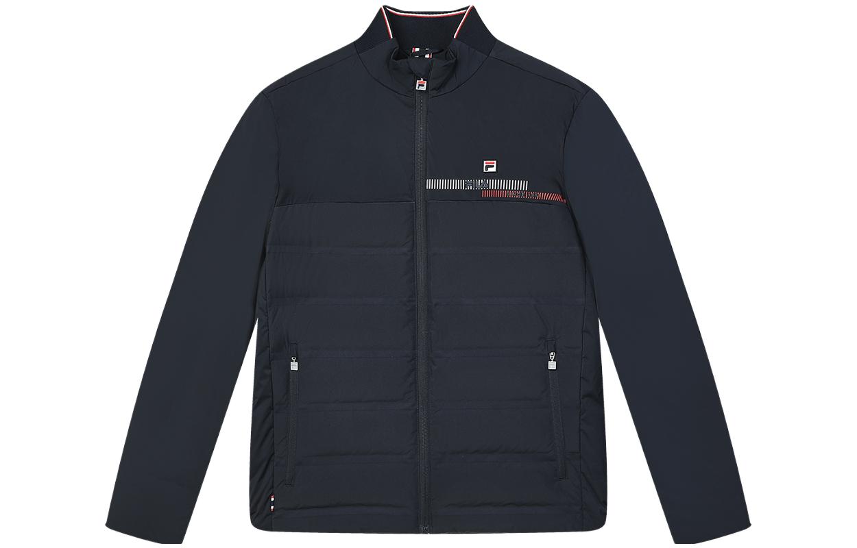 FILA  Lightweight Down Jacket with Logo Print Stand Collar in Legendary Blue. F11M341905R-NV 圖 2