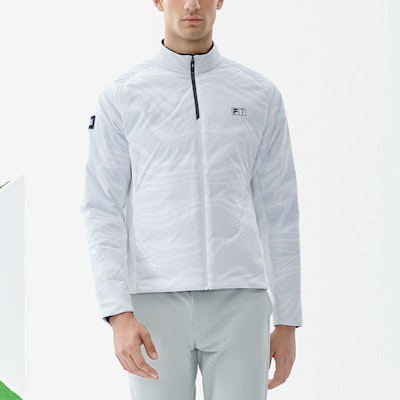 FILA Lightweight Golf Logo Down Jacket - White. A11M245907F-WT Details for FILA Lightweight Golf Logo Down Jacket - White. A11M245907F-WT
