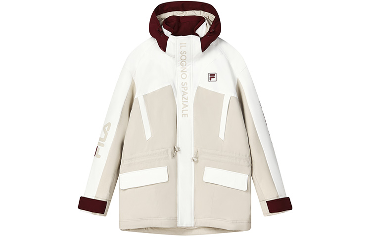 FILA  Lightweight Quilted Hooded Down Jacket in Light Beige. F11M249920F-LK 圖 2