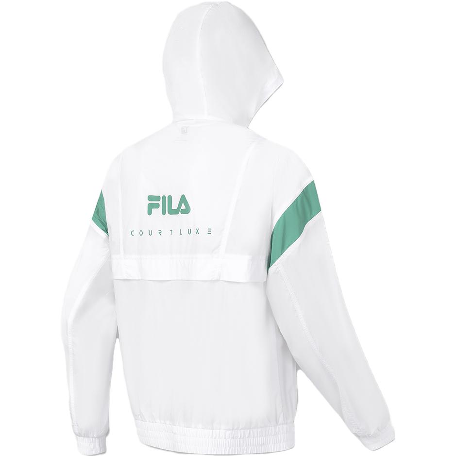 FILA  Lightweight Tennis Jacket Hoodie - Loose Fit, White A11M333701F-WT 圖 3