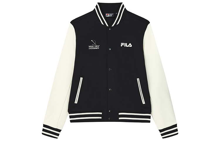 FILA  Logo Print Baseball Collar Jacket in Legendary Blue. F11M249502F-NV 圖 2