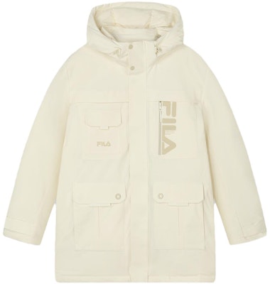 FILA Jaket Down Panjang Sedang dengan Logo Cetak - Putih. F11M349904F-IV Buy FILA Jaket Down Panjang Sedang dengan Logo Cetak - Putih. F11M349904F-IV
