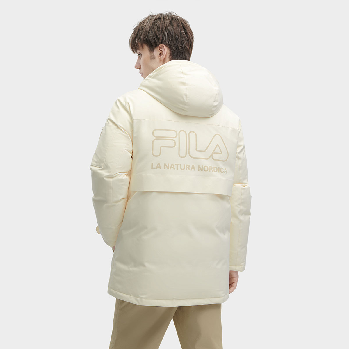 Purchase FILA Jaket Down Panjang Sedang dengan Logo Cetak - Putih. F11M349904F-IV