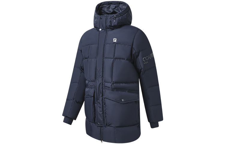 Buy FILA  Logo Printed Warm Mid-Length Down Jacket in Royal Blue. A11M243902F-NV
