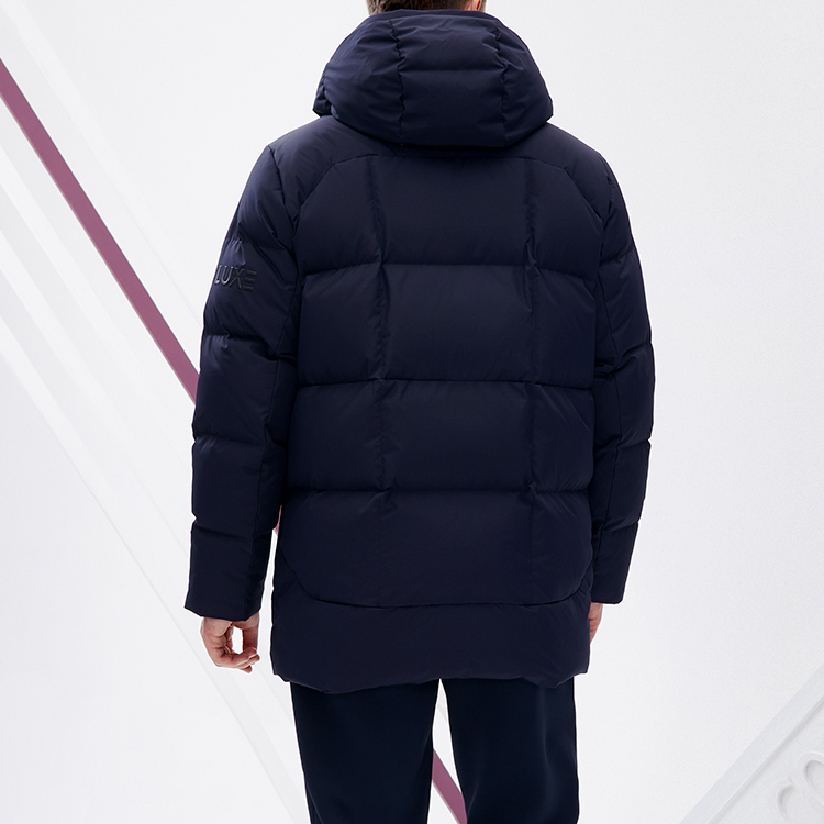 Details for FILA  Logo Printed Warm Mid-Length Down Jacket in Royal Blue. A11M243902F-NV