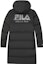 Lookbook FILA Long Down Jacket Black - Casual Minimalist Hooded Design F11M349907F-BK