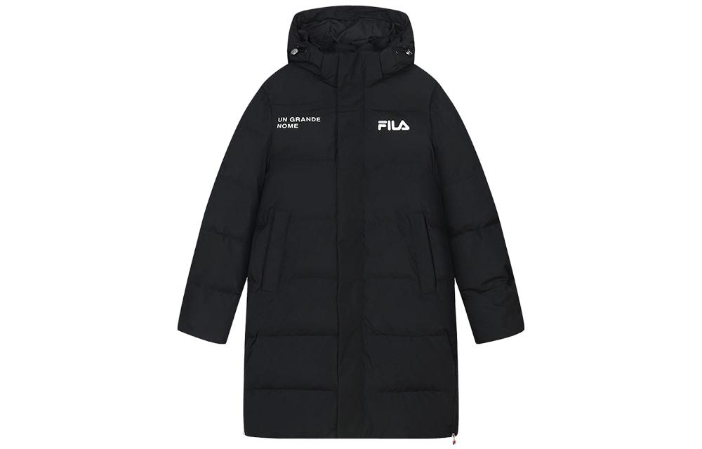 FILA  Long Down Jacket with Zipper and Hood - Solid Black F51M349921A-BK