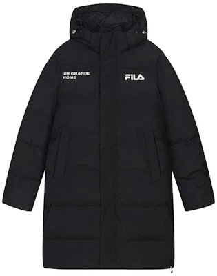 斐乐长款带拉链和连帽羽绒服 - 纯黑色 F51M349921A-BK Order 斐乐长款带拉链和连帽羽绒服 - 纯黑色 F51M349921A-BK