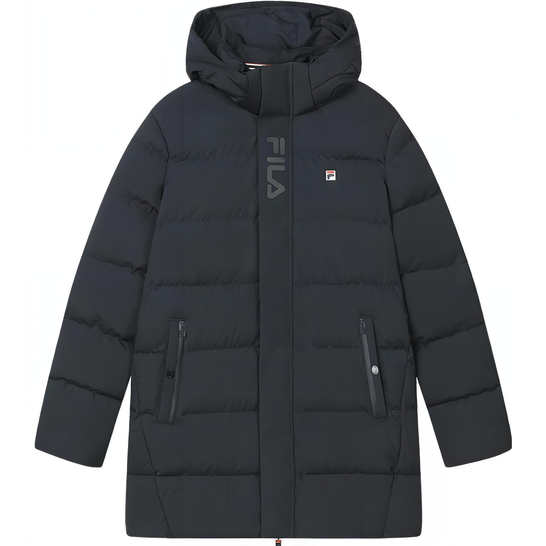 FILA  Long Hooded Down Coat in Classic Blue - Stylish & Warm Casual Wear. F11M341917F-NV
