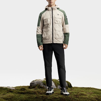 FILA Multi-Pocket Colorblock Hooded Sports Jacket - Manor Grey. A11M417703F-GY Details for FILA Multi-Pocket Colorblock Hooded Sports Jacket - Manor Grey. A11M417703F-GY