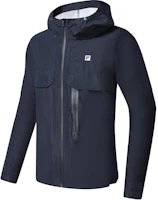 Lookbook FILA RD藍色運動拉鍊設計長袖運動套裝附小LOGO。 A11M311702F-NV
