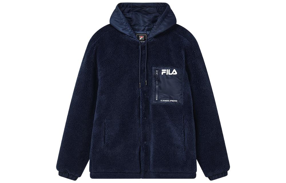 Buy FILA  Smoked Blue Fleece Hoodie Jacket with Logo. F11M249923F-DB