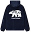 Lookbook FILA Smoked Blue Fleece Hoodie Jacket with Logo. F11M249923F-DB