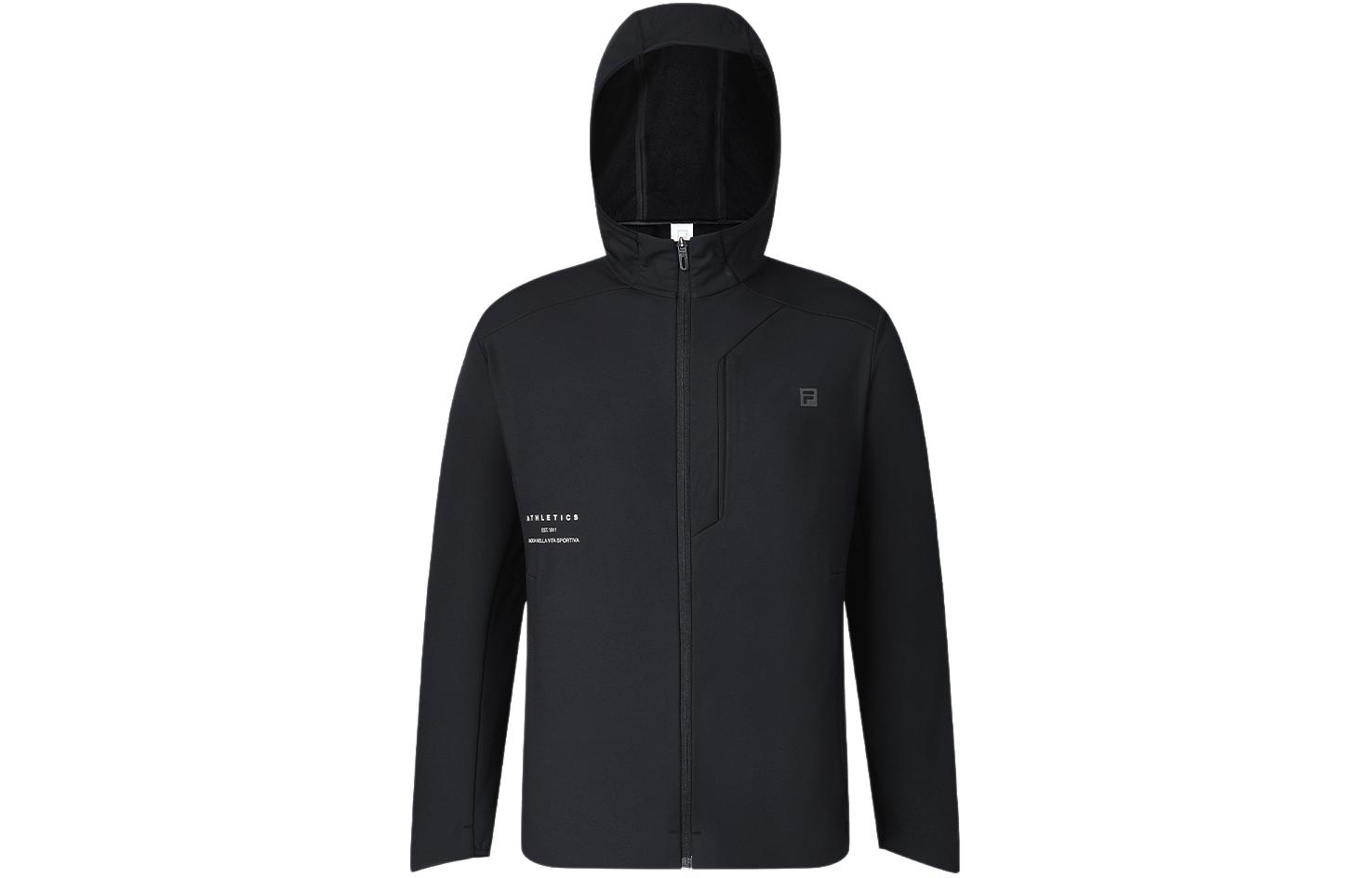 FILA  Solid Black Fitness Woven Hooded Jacket A11M411715F-BK
