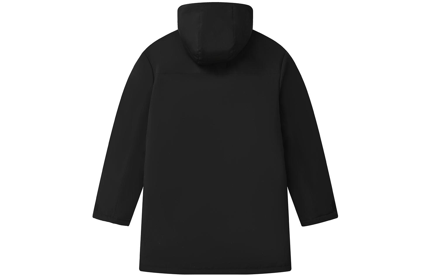 Lookbook FILA  Solid Black Hooded Long Down Jacket Winter Coat F11M249904ABK