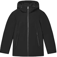 FILA Solid Black Long Down Jacket with Hood Casual Style. F11M342903F-BK FILA Solid Black Long Down Jacket with Hood Casual Style. F11M342903F-BK