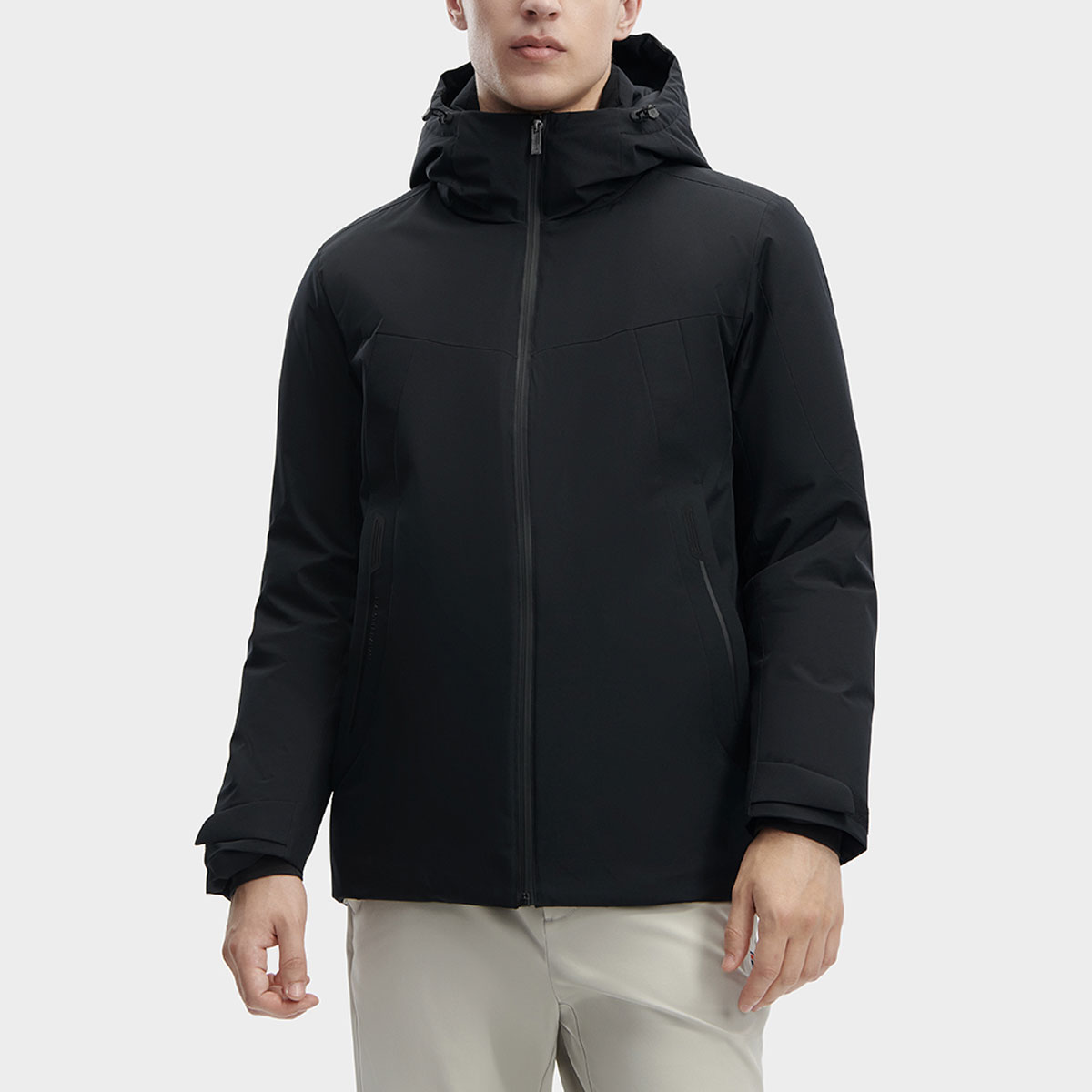 FILA  Solid Black Long Down Jacket with Hood Casual Style. F11M342903F-BK 圖 4