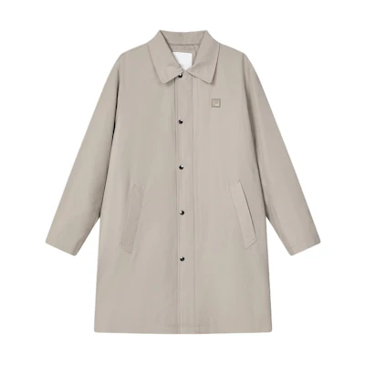 FILA Solid Color Casual Long Woven Jacket Sand Khaki F11M415701F-LK
