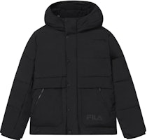 FILA Solid Color Down Jacket Hoodie Casual Coat - Black. F11M348906F-BK FILA Solid Color Down Jacket Hoodie Casual Coat - Black. F11M348906F-BK