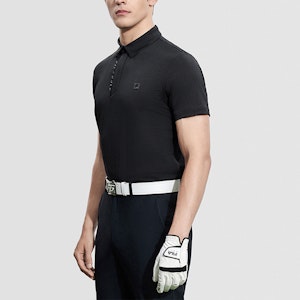 FILA 素色精英高爾夫針織Polo衫 - 深黑色 A11M335116ABK Details for FILA 素色精英高爾夫針織Polo衫 - 深黑色 A11M335116ABK